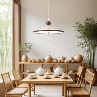 雅亮法式 茶室高级感侘寂风禅意餐桌灯具 中古风铃餐厅吊灯新中式