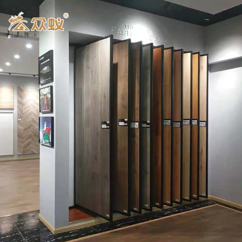 木地板展架翻页实木强化地板样品展示架推拉式艺术漆硅藻泥展柜