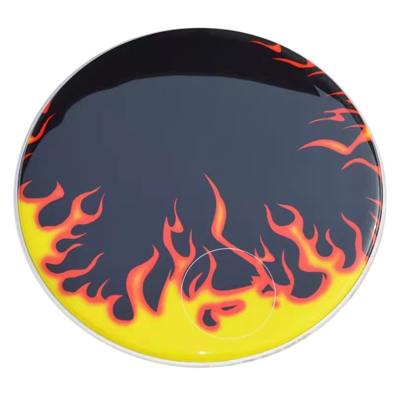 22英寸 地鼓皮 底鼓皮 彩色鼓皮 共鸣皮 非打击皮 火焰图案