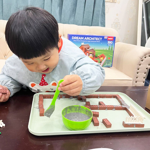 泥瓦匠小小建筑家迷你盖房子真砖头水泥砌墙搭造房子体验装材料包