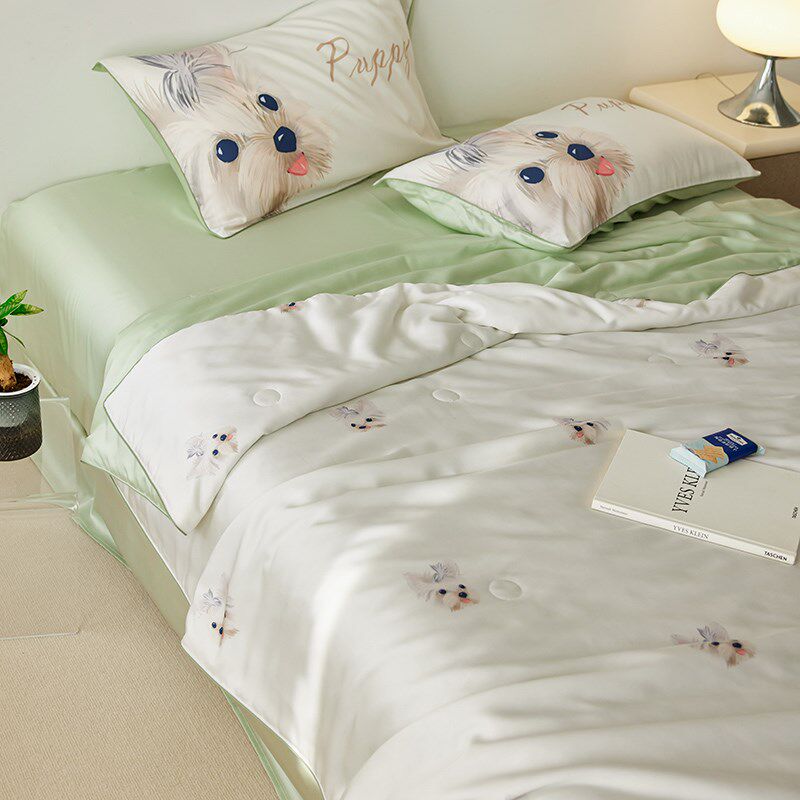 夏季双面LF60支兰精天丝夏凉被丝滑凉爽卡通单双人空调被夏被1.5m