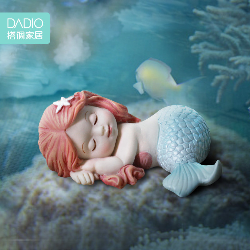 搭调家居鱼缸造景摆件美人鱼装饰小摆件客厅水族内饰小型创意树脂,家居饰品,装饰摆件,淘宝优惠券,粉丝福利购,淘宝优惠卷