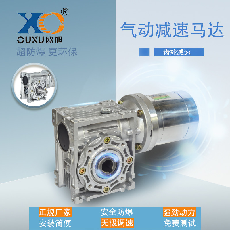 QMYJBS0.3叶片式气动防爆马达配蜗轮减速机 输出带轴孔或轴正反转