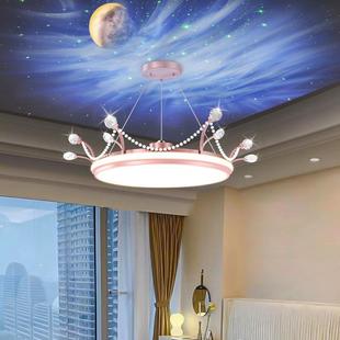 主卧室吊灯温馨浪漫皇冠卧室灯现代简约房间书房灯高级感圆环吊灯