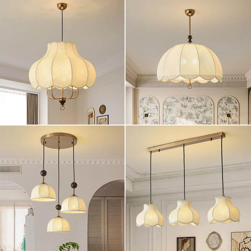布艺吊灯中古侘寂风卧室床头灯饰房间法式奶油风复古书房餐厅灯具,家装灯饰光源,智能吊灯,淘宝优惠券,粉丝福利购,淘宝优惠卷