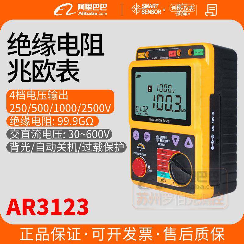 AR3123绝缘电阻测试仪2500V高压兆欧表高精度数字摇表