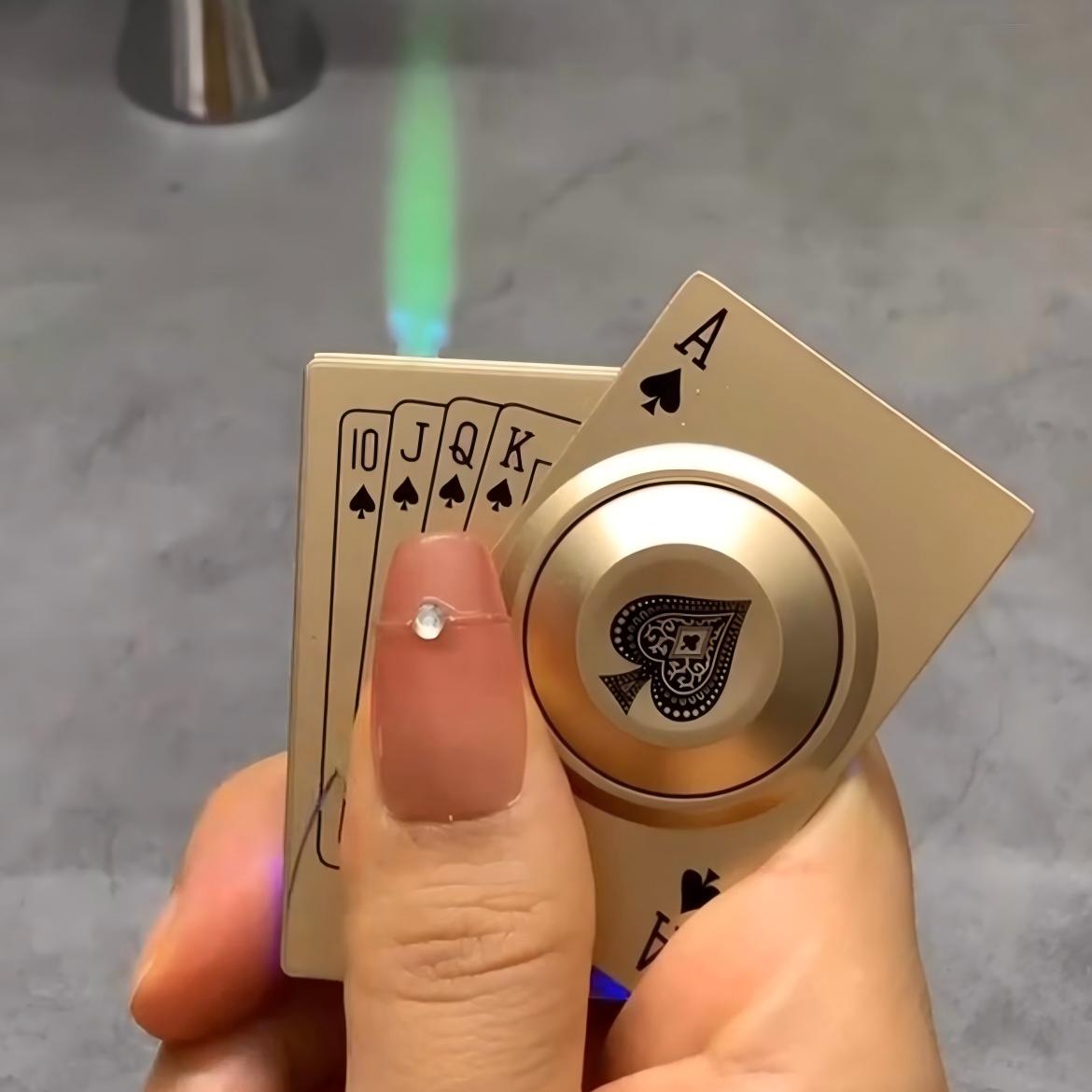 能转的扑克牌打火机！解压神器