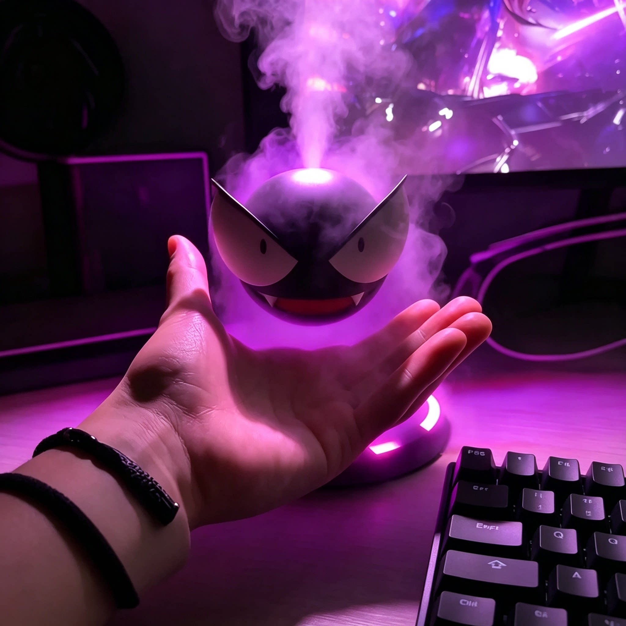 耿鬼加湿器宝可梦周边手办创意摆件送朋友礼物神奇宝贝氛围小夜灯