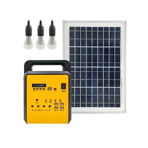 Solarlight10w便携式充电家用小型太阳能照明发电储能系统锂电