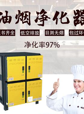 保丽洁饭店厨房餐饮烧烤净化设备低空16000风量静电式油烟净化器