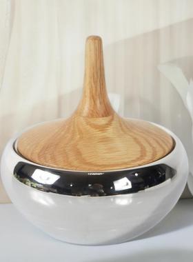 简约家居茶几不锈钢糖果罐储物罐摆件家用干果罐软装饰品