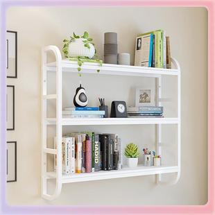 TUF4墙上书架铁艺壁挂置物架墙面花架家用餐厅装 饰隔板酒架儿童收