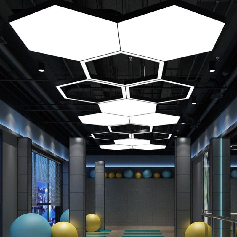 办公室led吊灯六边形吊线拼接现代简约商场店铺超市健身房商用灯