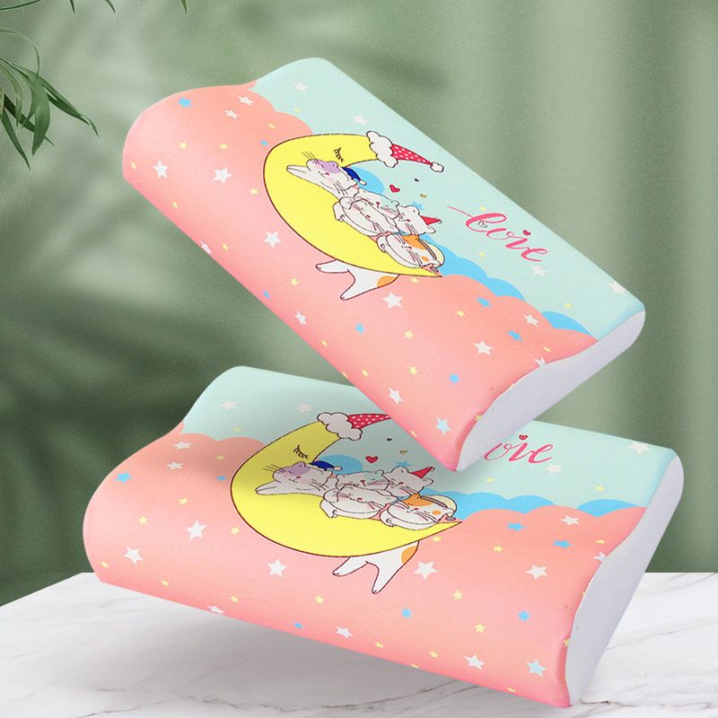 可爱单人儿童清凉卡通凉感丝冰感丝乳胶枕套印花记忆枕枕头套