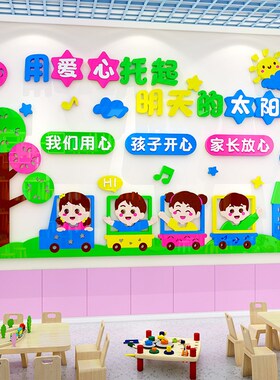 幼儿园墙面装饰环创主题墙贴开学场景走廊教室环境布置材料文化墙