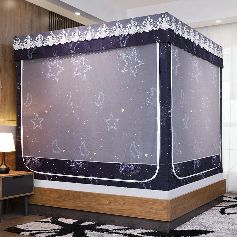 坐床式家用儿童防摔蚊帐床帘一体式床幔1.8m床三开门拉链遮光防蚊,床上用品,蚊帐,淘宝优惠券,粉丝福利购,淘宝优惠卷