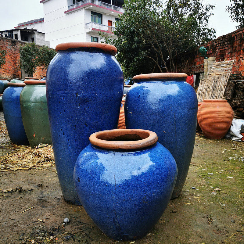 人气复古粗陶罐土陶花瓶景观大花盆摆件落地式组合陶瓷花缸花坛盆