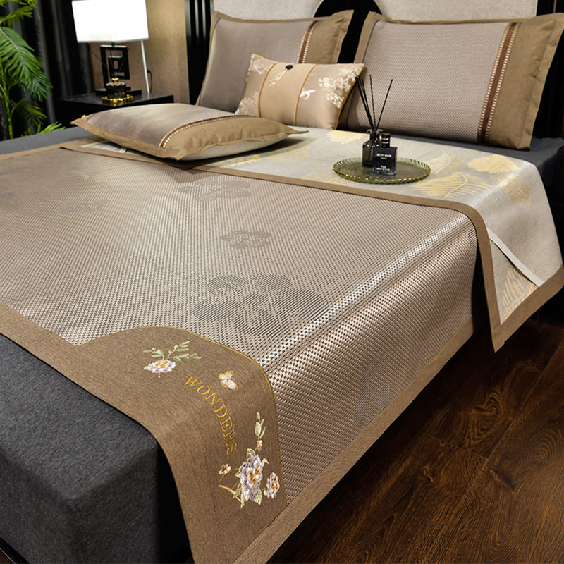 高档凉席藤席三件套夏季双面冰丝空调软席子学生宿舍单人冬夏两用,床上用品,藤席,淘宝优惠券,粉丝福利购,淘宝优惠卷