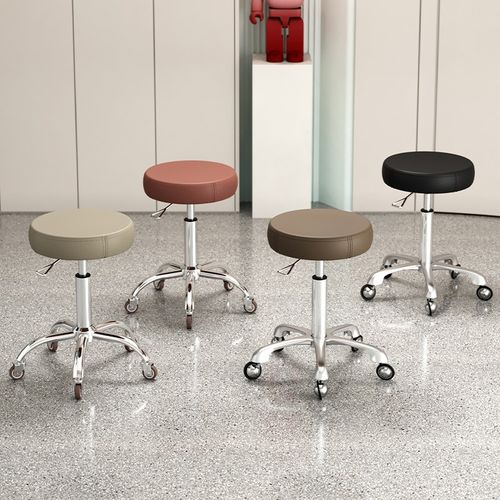 新款美容凳子美容院专用旋转可升降大工椅滑轮凳子理发店美甲收银