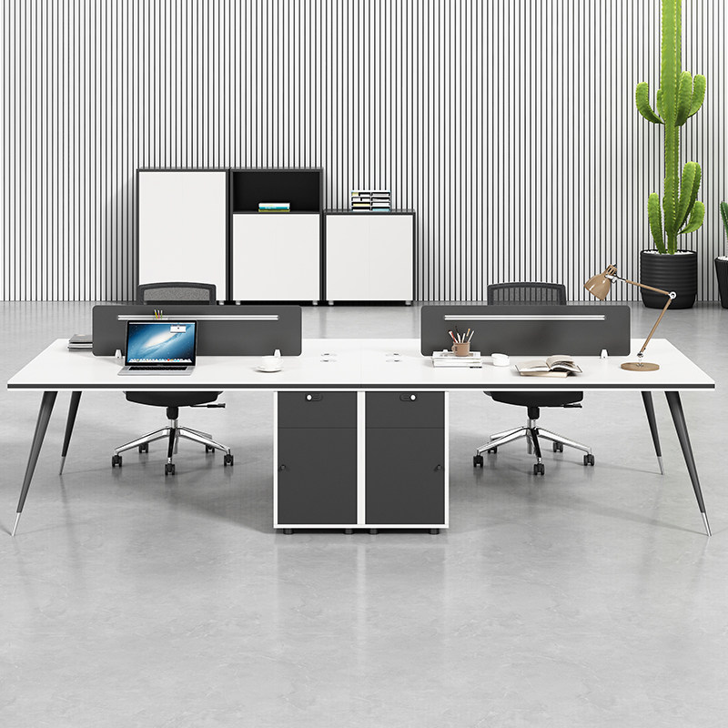 职员办公桌椅组合简约现代双四人位员工桌办公室电脑桌六人位卡座