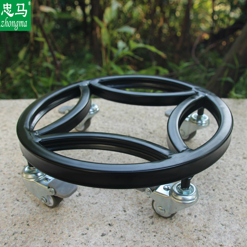 zhongma/忠马 花盆底座带轮圆形托盘承重轱辘万向轮盆栽底架