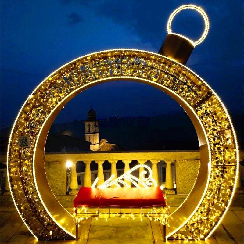 LED圆球钻石拱门造型灯园林景观灯光亮化时光隧道装饰节日灯