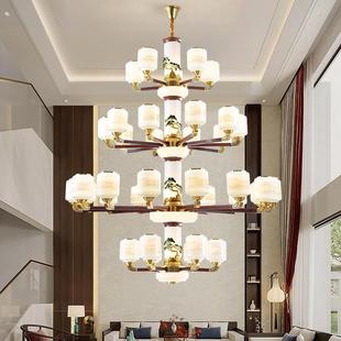 新中式 楼别墅客厅大吊灯中空楼中楼挑高跃层大厅四层五层灯具 复式