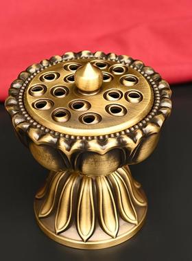 黄铜香炉复古香炉摆件檀香熏香炉莲花炉宝莲灯熏香炉礼品