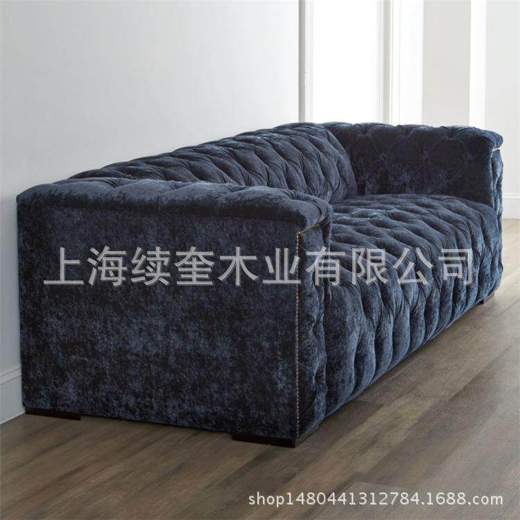 美式布艺双人三人位沙发设计师出口别墅跨境电商亚马逊供应商家具
