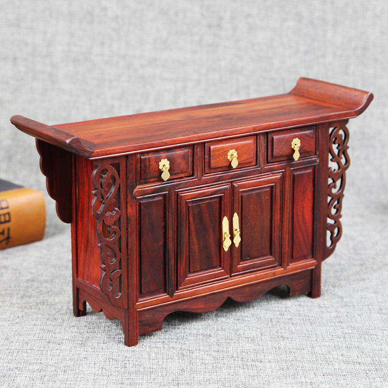 工艺品木雕摆件明清古典微型家具红酸枝微缩模型雕刻摆件