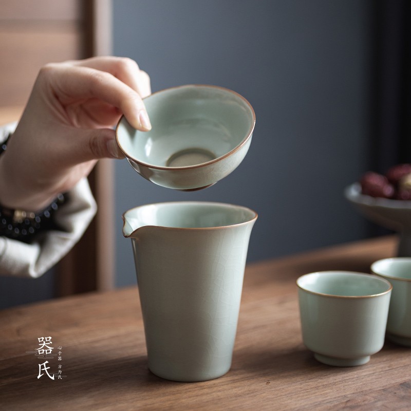 器氏汝窑茶漏陶瓷过滤网茶具配件家用茶滤茶隔茶叶过滤器