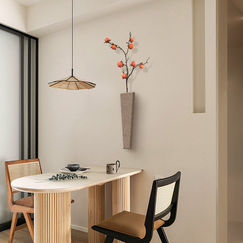 侘寂风餐厅装饰画砂岩画壁饰立体挂件客厅沙发背景墙插花玄关挂画