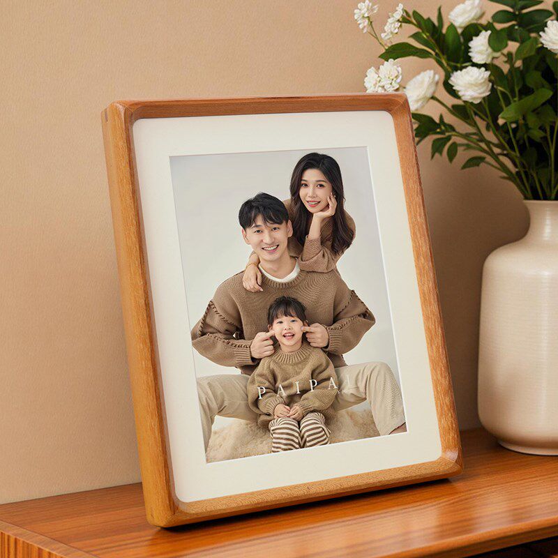 定制婚纱实木榫卯相框摆台高级感结婚照片打印冲洗做成全家福摆台