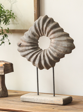 不规则原木手作摆件侘寂风复古泡桐玄关摆设装饰品木制实木工艺品