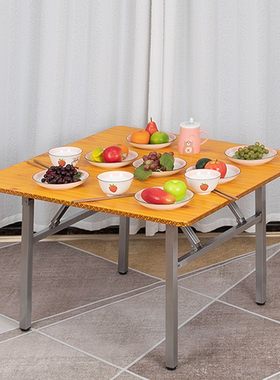 可折叠高桌80cm折叠桌大方桌子饭台子写字吃饭烤火桌子家用正方形
