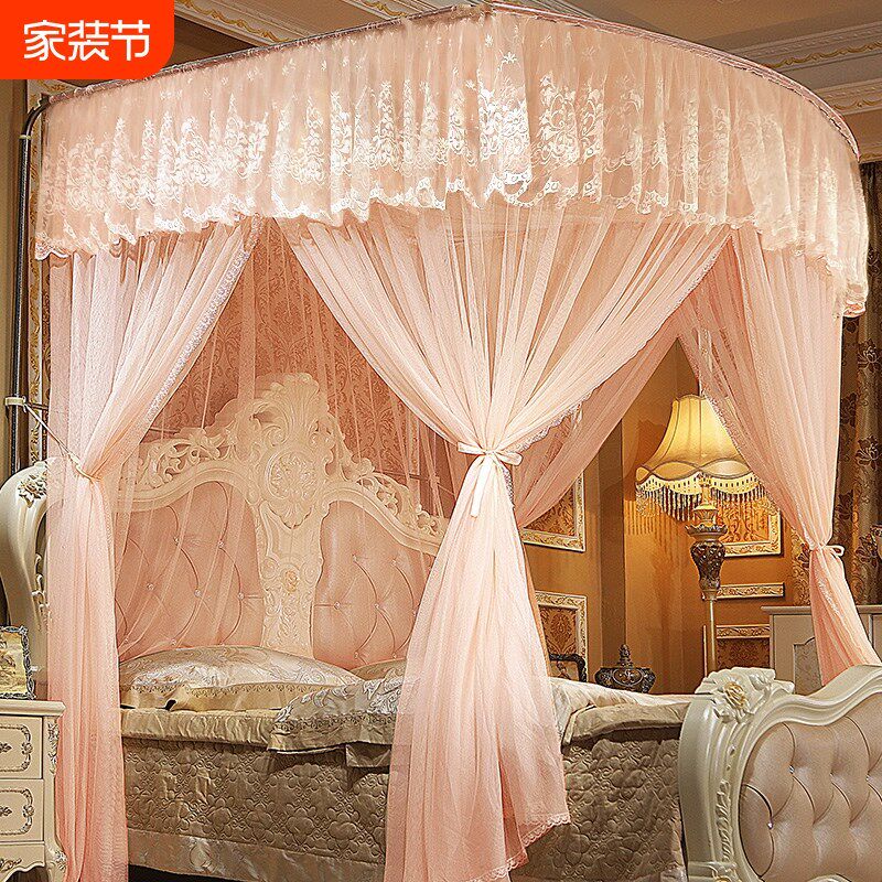 宫廷蚊帐三开门落地式蚊帐家用卧室2025新款伸缩加粗加厚支架蚊帐