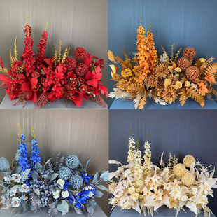 新款婚庆千代兰仿真花地排花T台路引花迎宾路引背景装饰婚礼花排