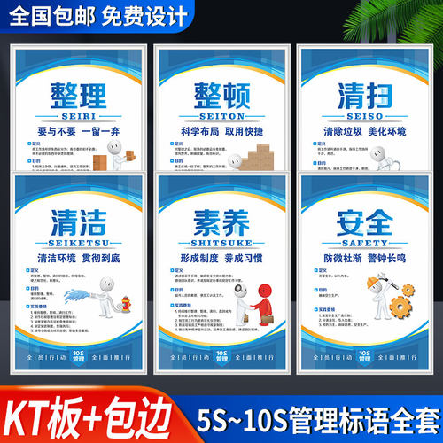 6S管理标识牌5S7S8S管理标识牌贴生产车间标识牌标语定做车间区域