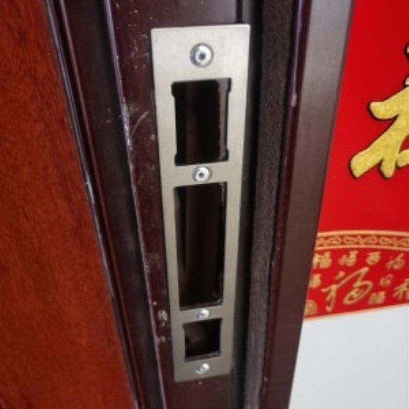 铁片锁槽孔锁体框片导向片加厚锁具锁舌片门框扣板挡片压条锁片