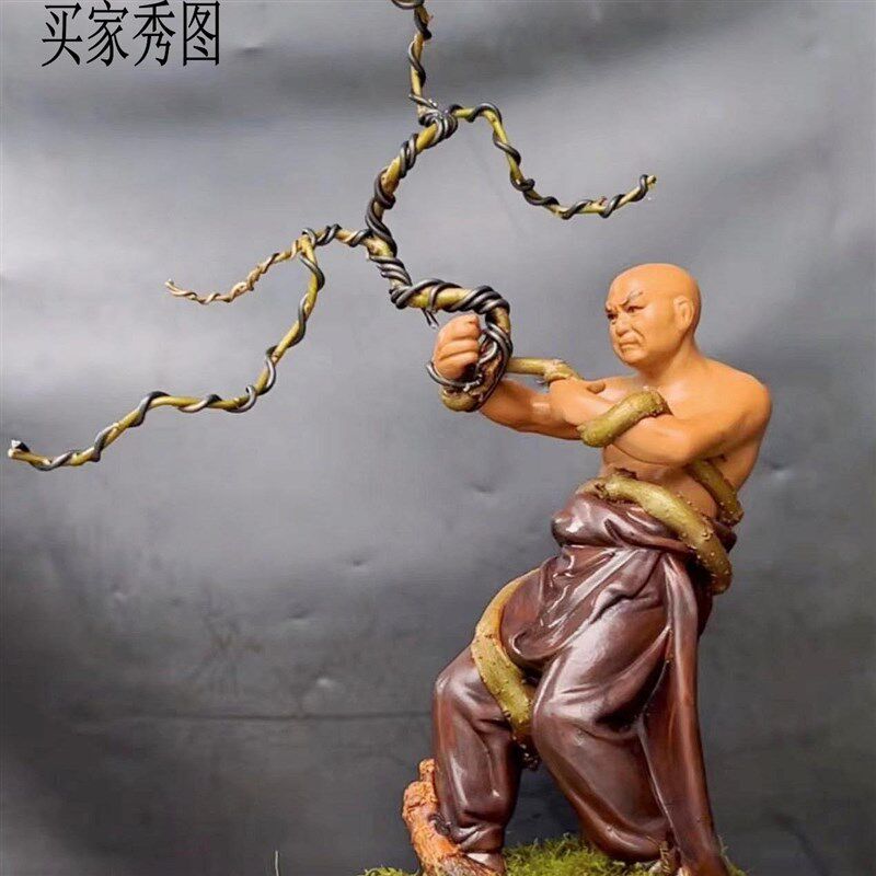 中华武术功夫醉拳陶瓷人物摆件假山园林盆景花盆可塑树观赏装饰品