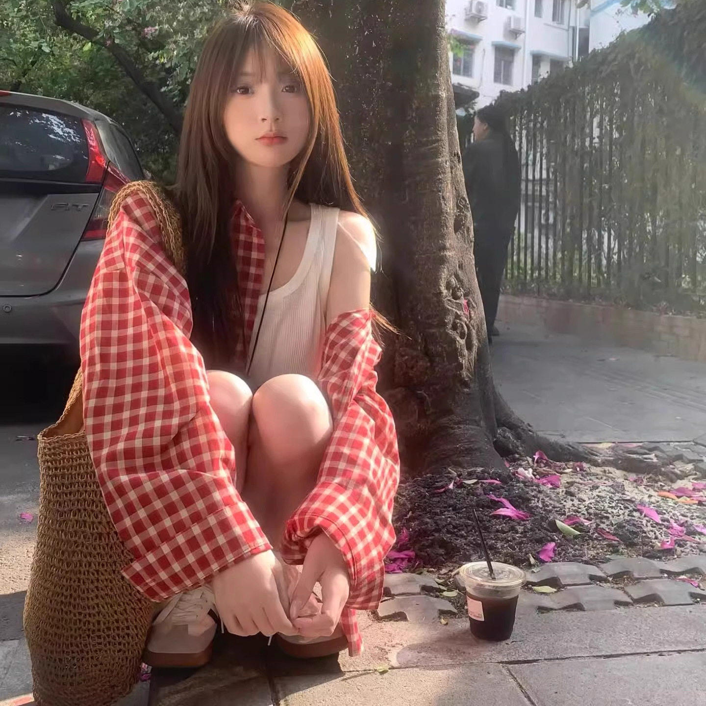 港式复古格子休闲防晒衬
