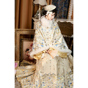 正版授权【昭君袄套装】新中式国风明制汉服冬季加厚马面裙套装女