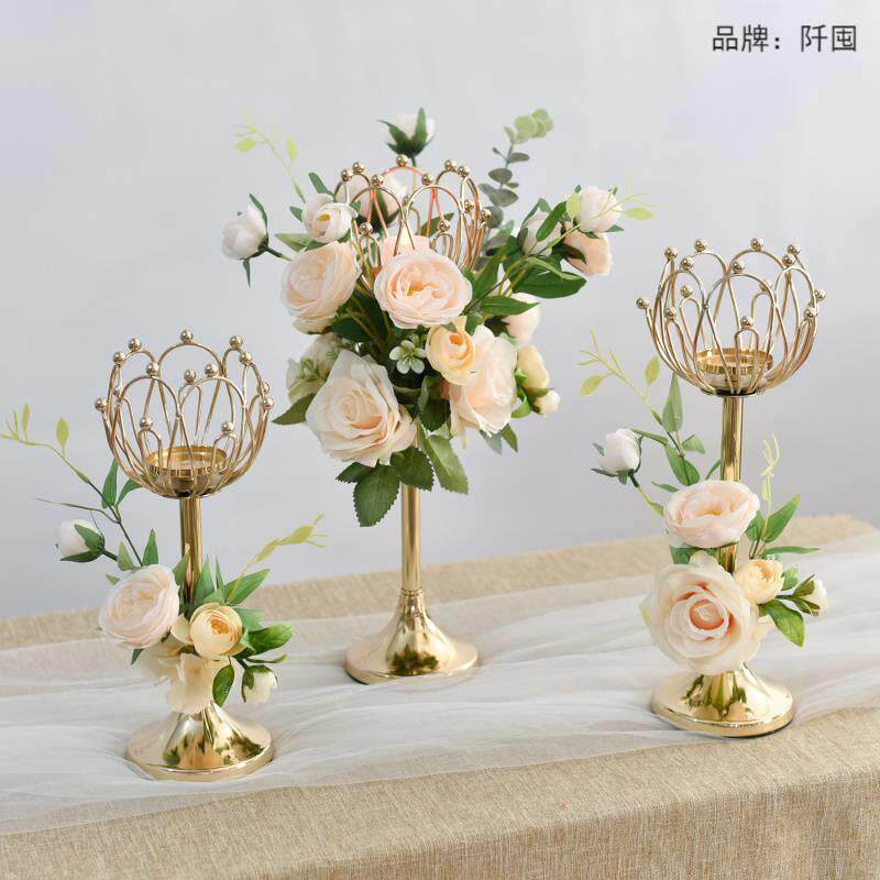 。假花仿真花莲台桌花摆件酒店餐厅餐桌客厅茶几装饰布置花艺摆设