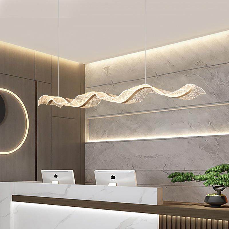餐厅吊灯现代简约酒店前台设计师艺术飘带灯吧台茶室波浪led灯具,家装灯饰光源,智能吊灯,淘宝优惠券,粉丝福利购,淘宝优惠卷