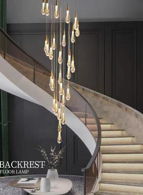 现代简约流星雨别墅吊灯水滴吊灯个性楼梯灯LED灯餐厅吧台水滴灯