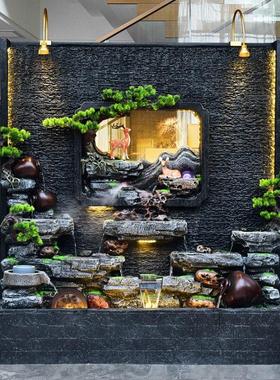 水幕墙流水墙假山喷泉流水屏风摆件隔断循环水水景鱼池大景观落地