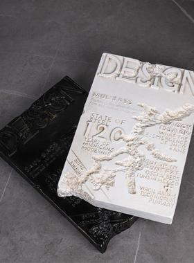 现代简约复古仿金属书本家居饰品样板间售楼处书房客厅装饰摆件