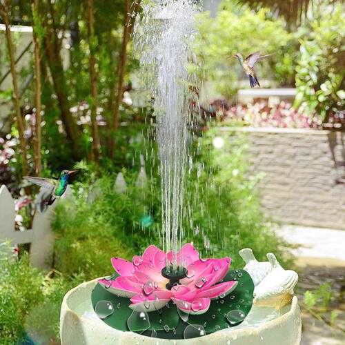 太阳能喷泉2.5W荷叶漂浮喷泉鸟浴池太阳能喷泉漂浮景观喷泉园艺
