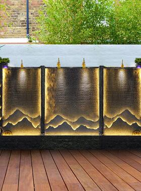 水幕墙流水墙公司酒店屏风假山装饰落地摆件户外别墅庭院鱼池景观