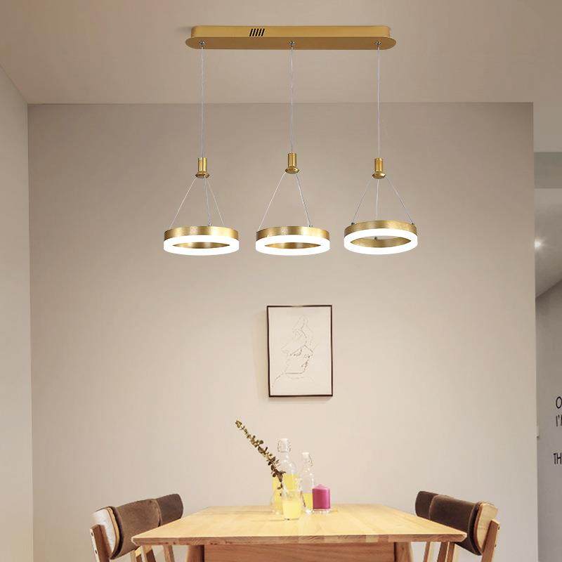 北欧餐厅吊灯三头现代简约圆形家用灯饰大气创意个性吧台餐桌灯具